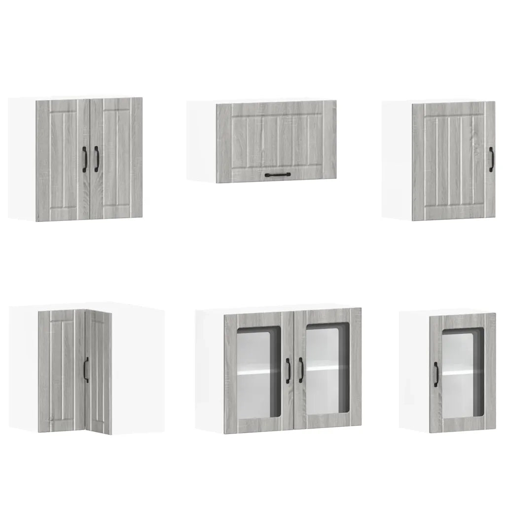 vidaXL Set Mobili da Cucina 11 pz Lucca Grigio Sonoma in Truciolato