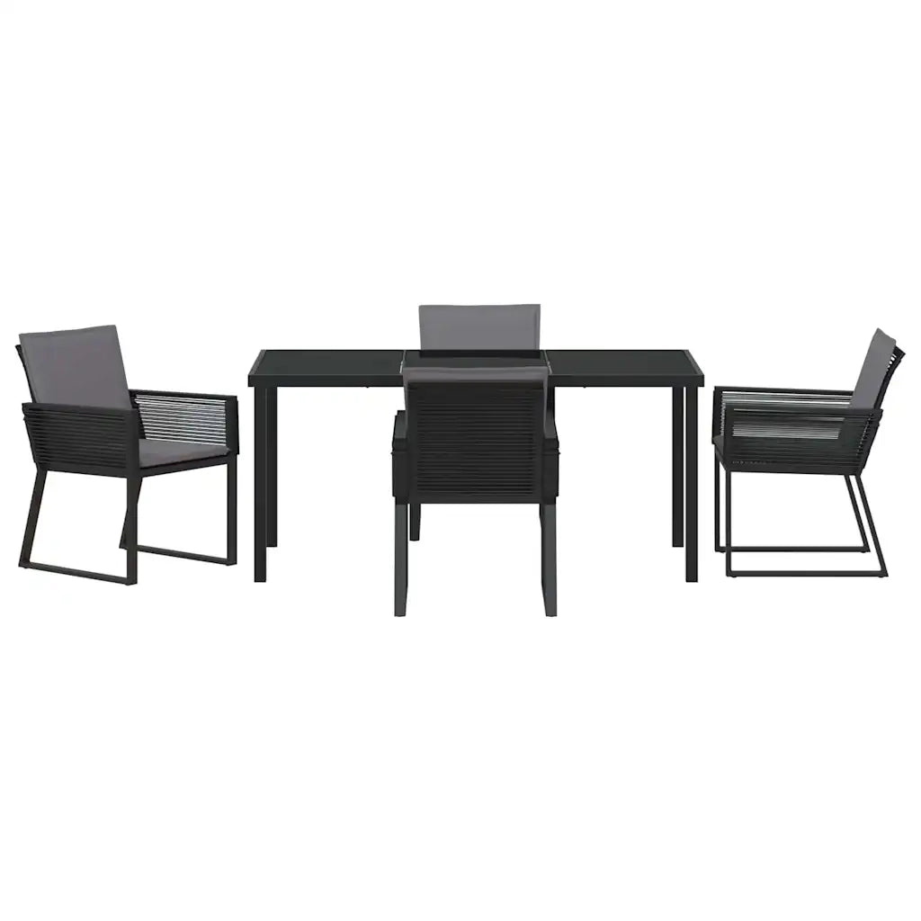 Set da Pranzo per Giardino 5 pcs Nero 3379320