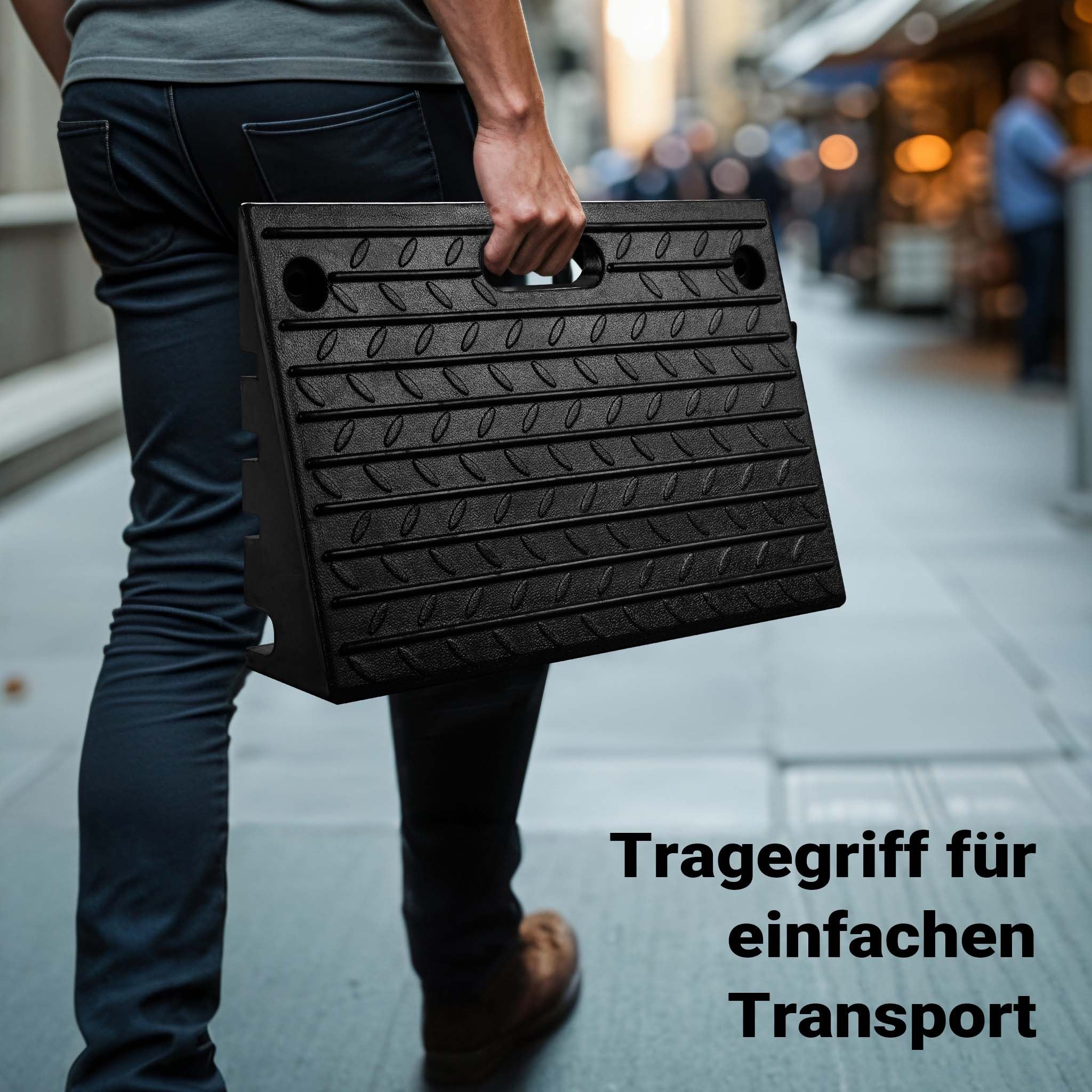 Rampa in gomma per marciapiedi e cordoli 500 x 315 x 107mm max 50 t antiscivolo, impilabile