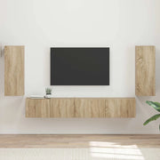 Set mobile TV 4 pcs Rovere Sonoma Legno multistrato