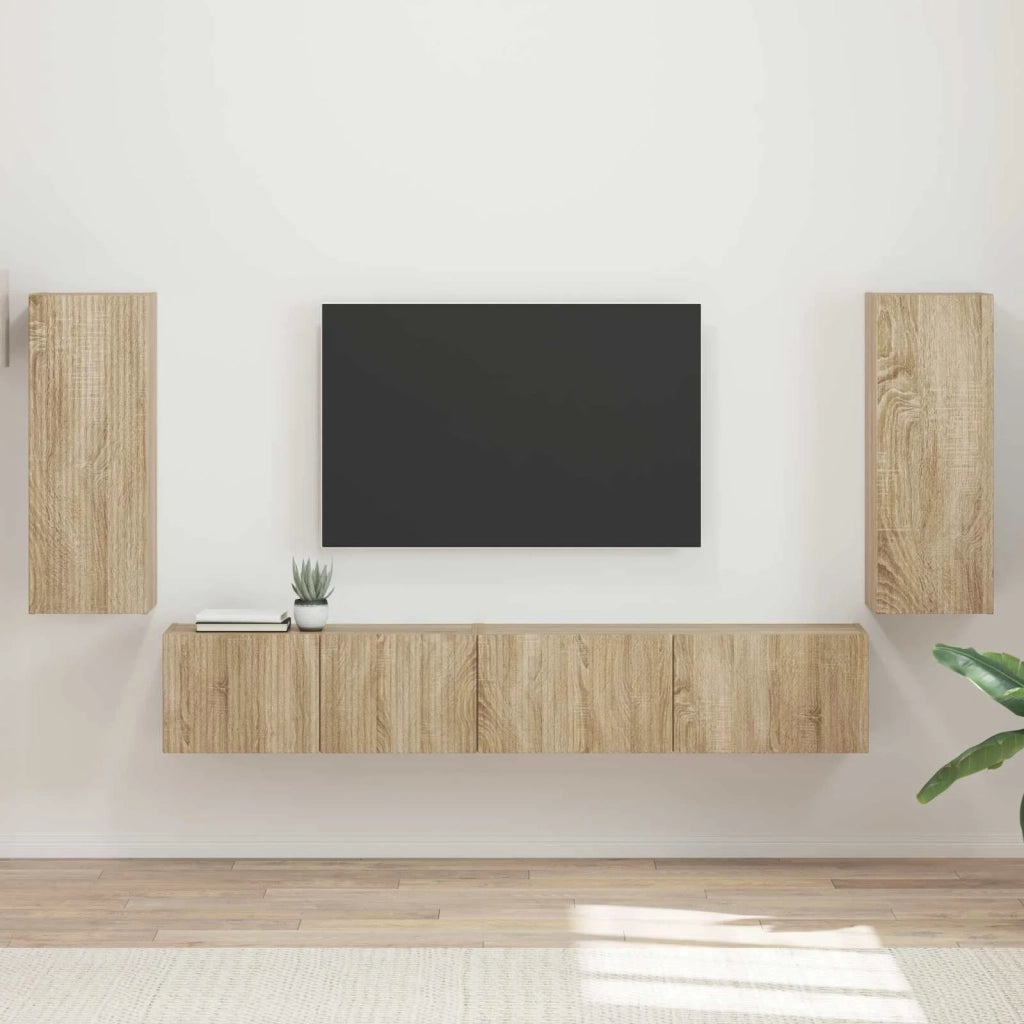 Set mobile TV 4 pcs Rovere Sonoma Legno multistrato