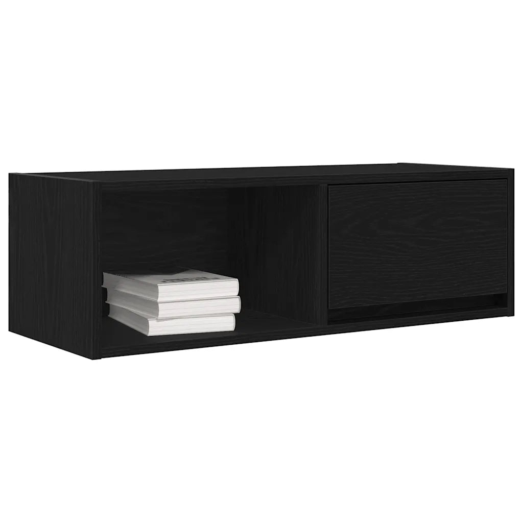 Mobili TV 2 pz Rovere Nero 80x31x25,5 cm in Legno Multistrato