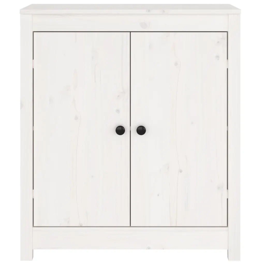 Credenza Bianca 70x35x80 cm in Legno Massello di Pino 813720