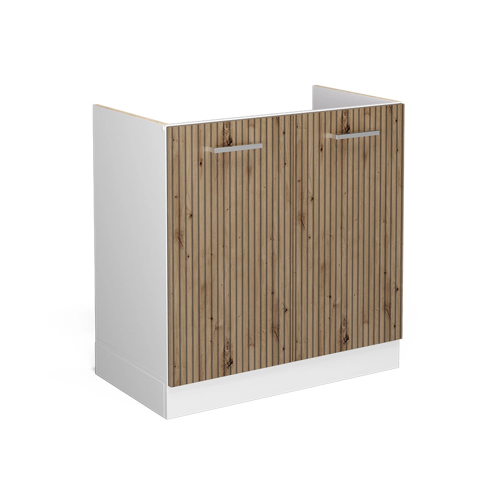 Vicco Mobile lavello cucina Rovere artigianale 80 cm senza piano di lavoro