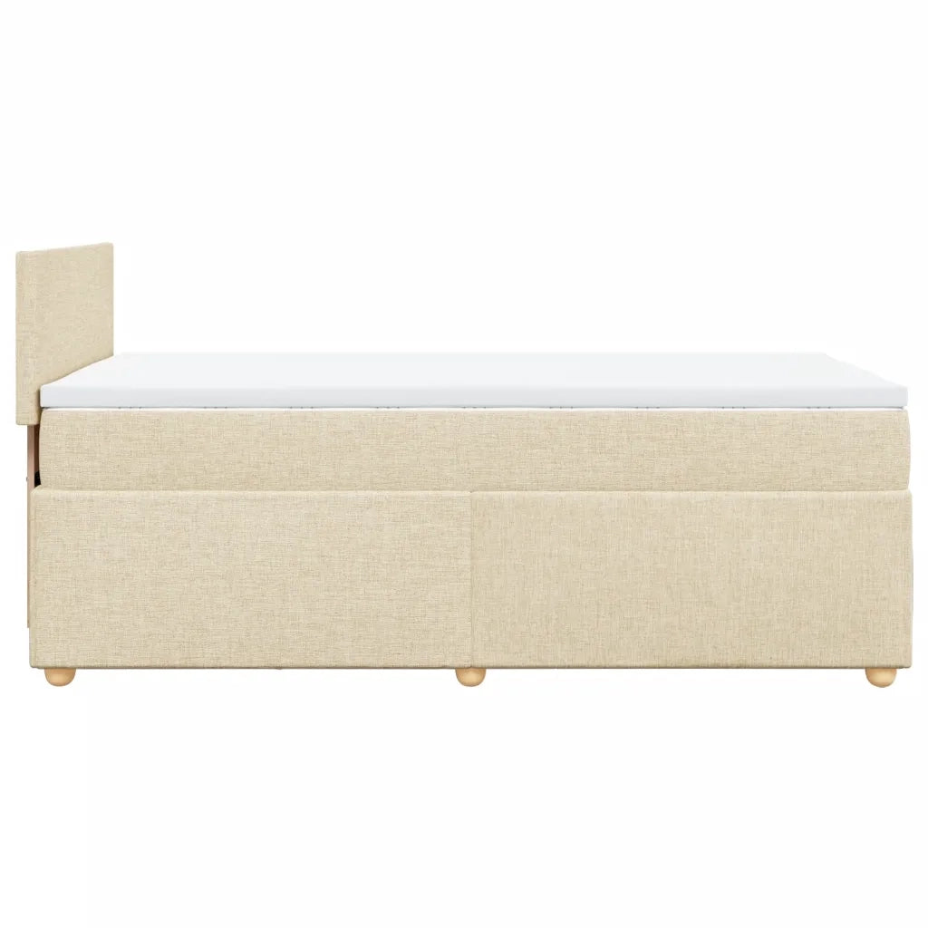 Giroletto a Molle con Materasso Crema 90x200 cm inTessuto