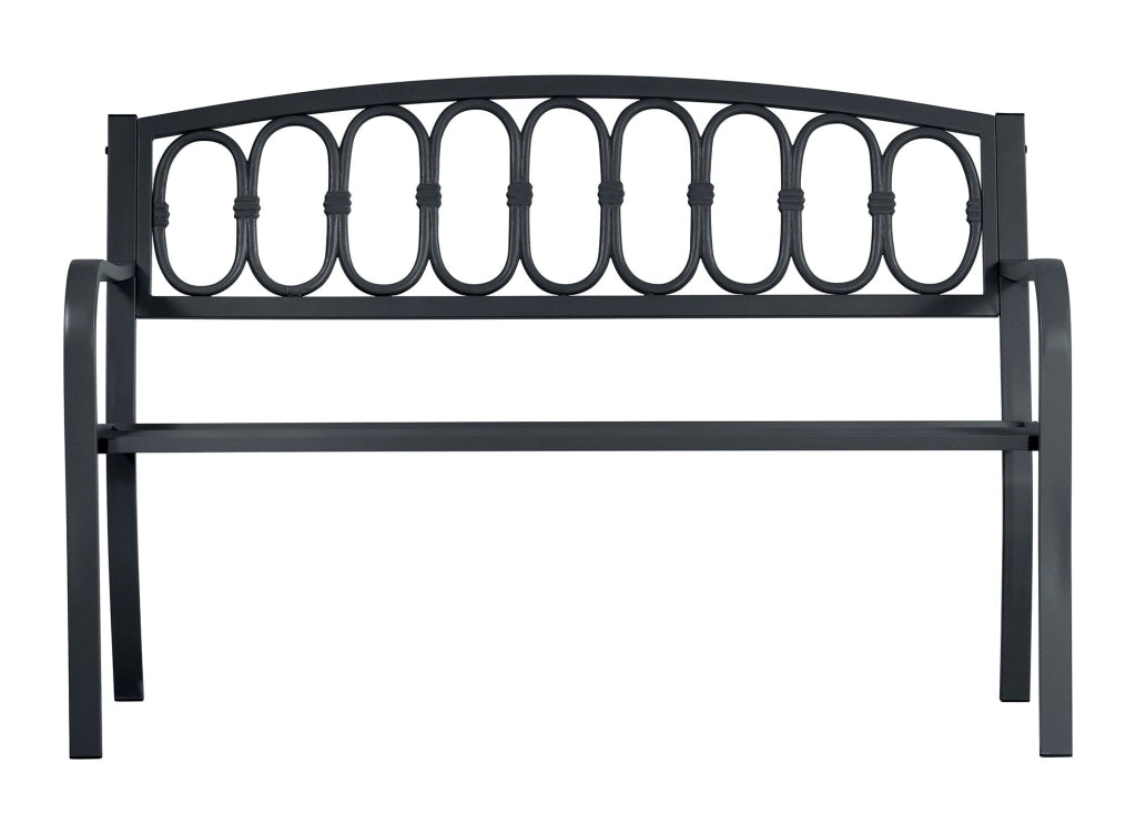 Panchina da Giardino 2 Posti 123x63x87 cm in Ferro e Ghisa Antracite