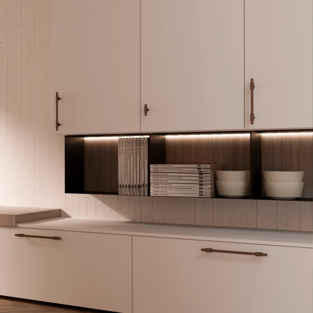 Emuca Maniglia per mobile Riad, L 232 mm, interasse 192 mm, Bronzato, Alluminio, 1 lotto di 20 unitÃ 