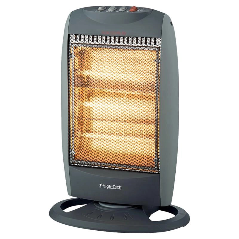 HIGH-TECH STUFA ALOGENA 400-800-1200 W 3 LIVELLI DI POTENZA SPEGNIMENTO AUTOMATICO RUOTA IN 2 DIREZIONI