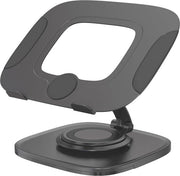 Stand per laptop con regolazione di altezza e inclinazione in alluminio - nero.
