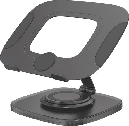 Stand per laptop con regolazione di altezza e inclinazione in alluminio - nero.