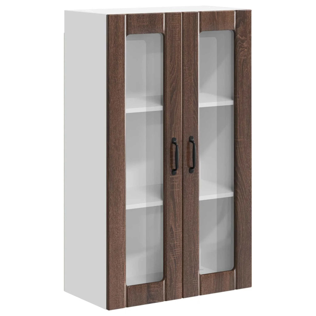 Mobile in vetro da parete LUCCA Rovere Marrone 60 x 31 x 100 cm