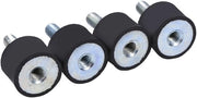 Montanti Gommosi 4 pezzi - Isolamento Antivibrazioni - Dampening - Isolatore di Vibrazioni - Nero/Argento - Diametro Cavo M6/M8 - Isolatore di Vibrazioni