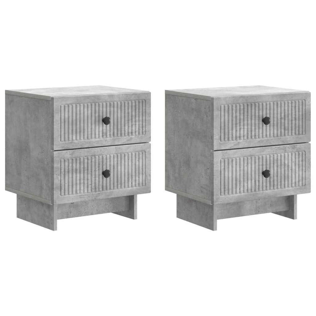 Armadio da Notte 2 pcs Grigio Cemento 43 x 34,5 x 47,5 cm 893842