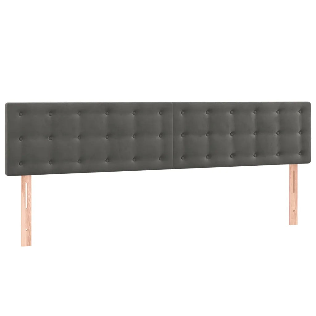 Giroletto a Molle con Materasso Grigio Scuro 160x200 cm Velluto