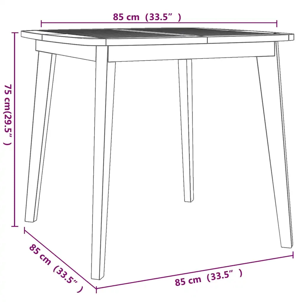 Tavolo da Giardino | Tavolino da esterno 85x85x75 cm Legno Massello di Acacia