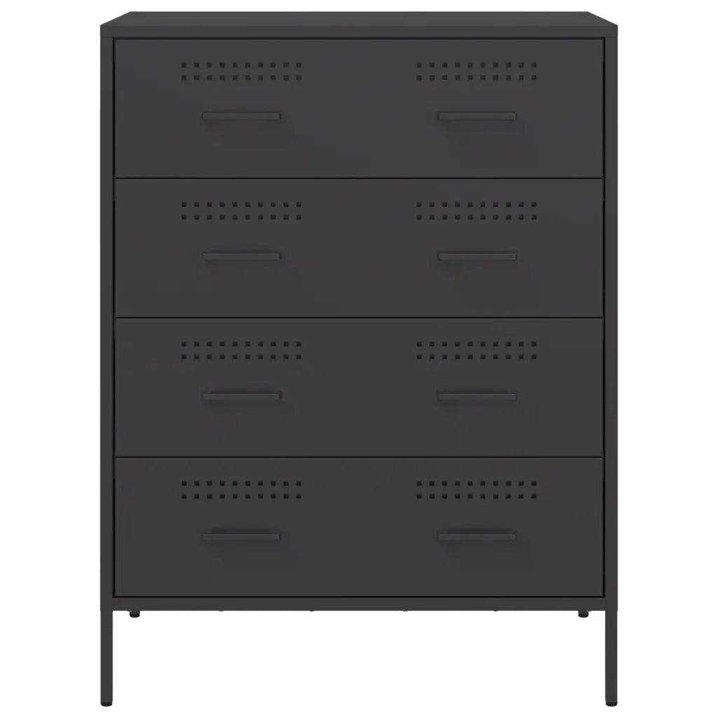 vidaXL Credenza Nera 68x39x89 cm in Acciaio