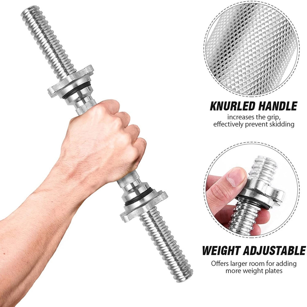 Trade Shop - 2 Manubri Filettati Da 30cm Per Sollevamento Pesi Sport Allenamento Palestra -