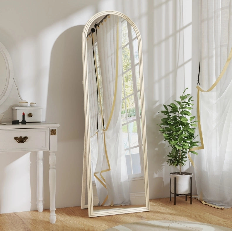 Specchio da terra ad arco bianco 50 x 160 cm