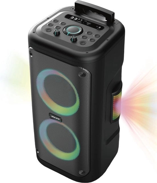 Partito Acustico Bluetooth Portatile con Effetti di Luce - 110 dB, 300 W, Senza Fili, MP3, Ingressi Microfono per Feste in Casa e all'Aperto
