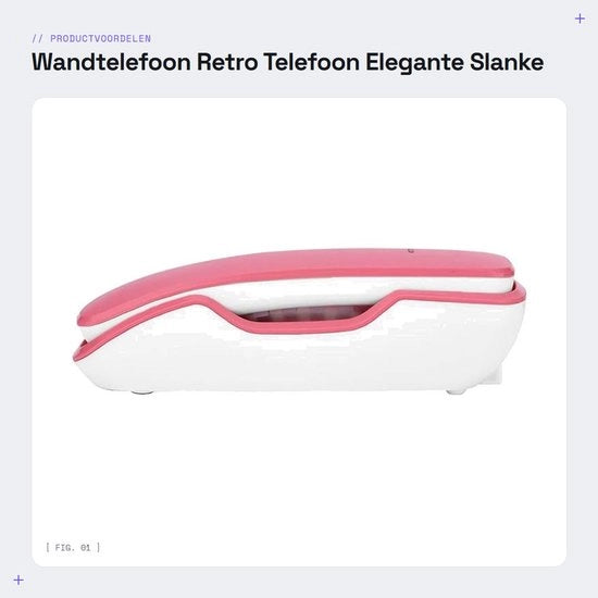 Wandtelefono con Funzione di Pausa - Telefono Retro - Elegante Design da Parete - Ripetizione dell'Ultimo Numero - Suono di Chiamata - Progettazione Sottile - Telefono da Parete Fissa