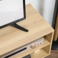 Mobile TV 46" max in Truciolato e Legno con 2 Ripiani Aperti e Armadietto, 110x39x48.8 cm