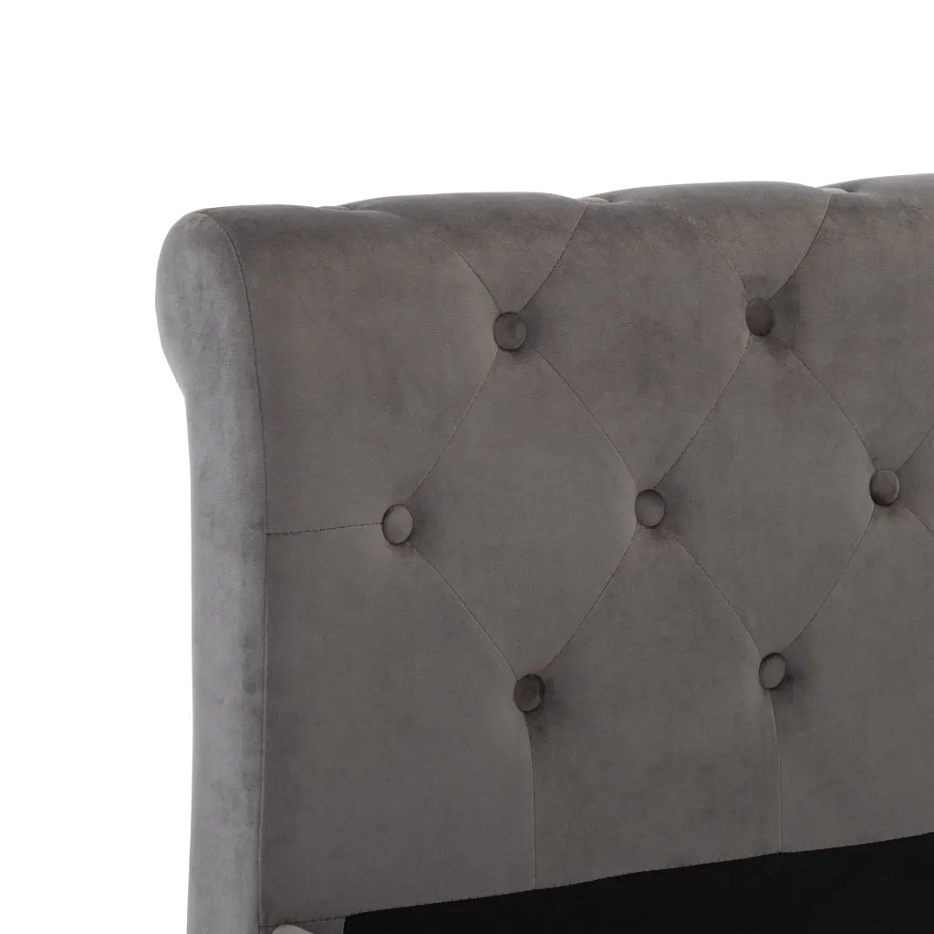 Letto matrimoniale | Letto per adulti | Giroletto Grigio in Velluto 200x200 cm