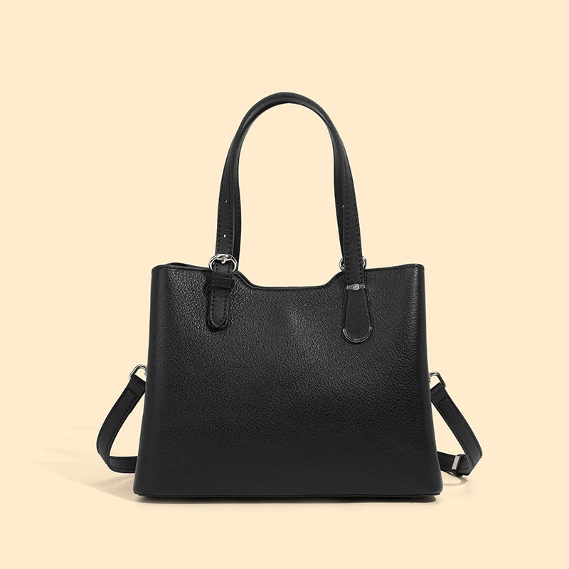 Borsa a tracolla da donna in vera pelle nera