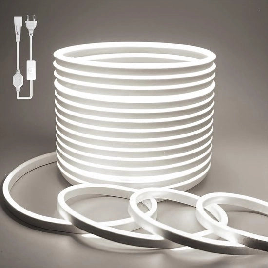 Strisce Led Neon 20M - Flessibili IP65 Resistenti all'Acqua - 120LEDs/M - Soggiorno Cucina Camere Casa Arredamento Interno Decorazione - Incluso Adattatore di Potenza