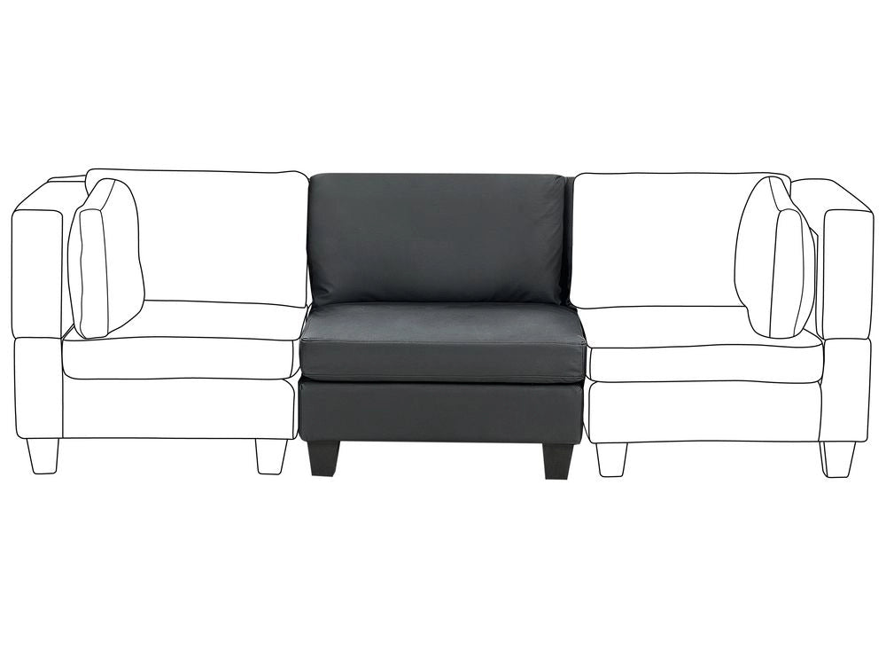 Poltrona imbottita in tessuto nero a 1 posto sezione modulare stile moderno scandinavo soggiorno