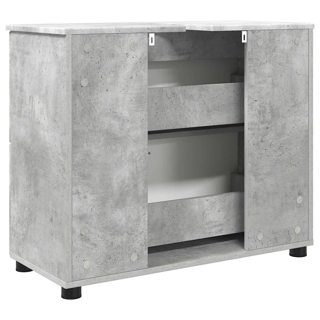 Mobile da Bagno con cassetto Grigio cemento 76,5 x 35 x 64 cm