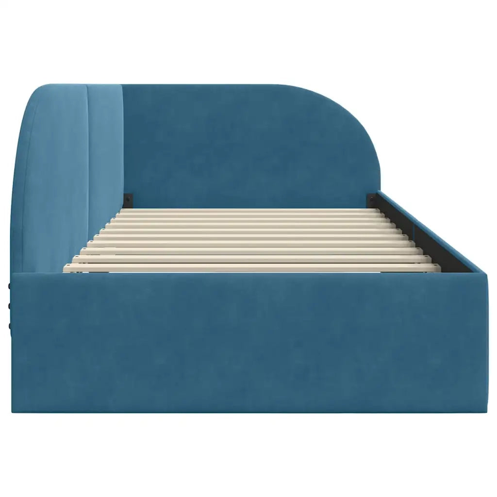 Cornice del letto ad angolo Blu 90 cm x 190 cm Velluto 42016635