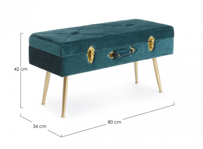 Panca Contenitore Polina in Tessuto effetto Velluto Navyus