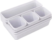 Organizzatore per contenitori, zoccoli per contenitori con sistema di archiviazione, lavello per ufficio, bagno, studio, oggetti di uso quotidiano, tavolo per trucco, organizzatore per trucco, cosmetici