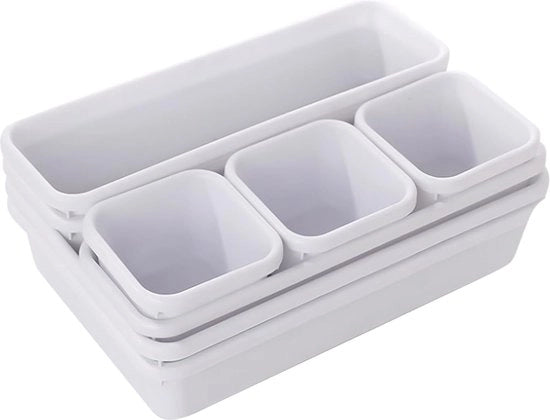 Organizzatore per contenitori, zoccoli per contenitori con sistema di archiviazione, lavello per ufficio, bagno, studio, oggetti di uso quotidiano, tavolo per trucco, organizzatore per trucco, cosmetici