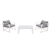 Due Poltrone e Tavolino Leros  Grigio/Bianco