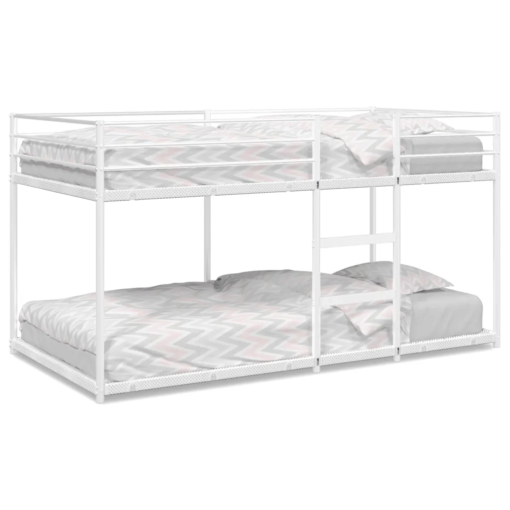 Letto a Castello senza Materasso Bianco 90x190 cm in Acciaio 4019883