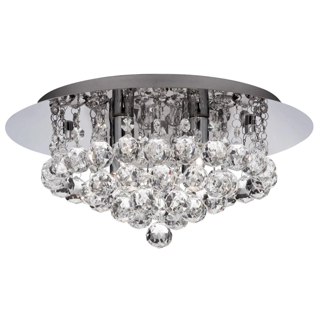 Hanna II 4Lt Flush - Metallo cromato e cristallo trasparente