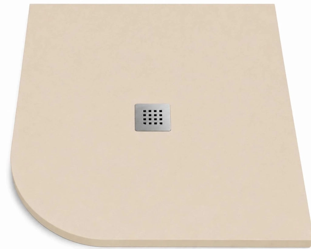Piatto doccia semicircolare ROUND 80x80 cm Crema griglia in acciaio