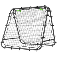 Rete Rebounder da Calcio Pieghevole Angolazione Regolabile 100x95x90 cm Nero