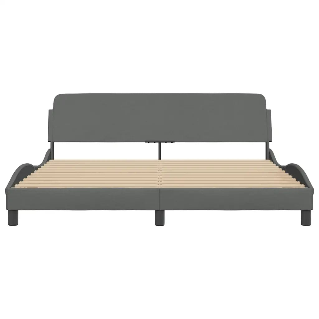Struttura letto Dover Grigio Scuro 180x200 cm in Tessuto 373334