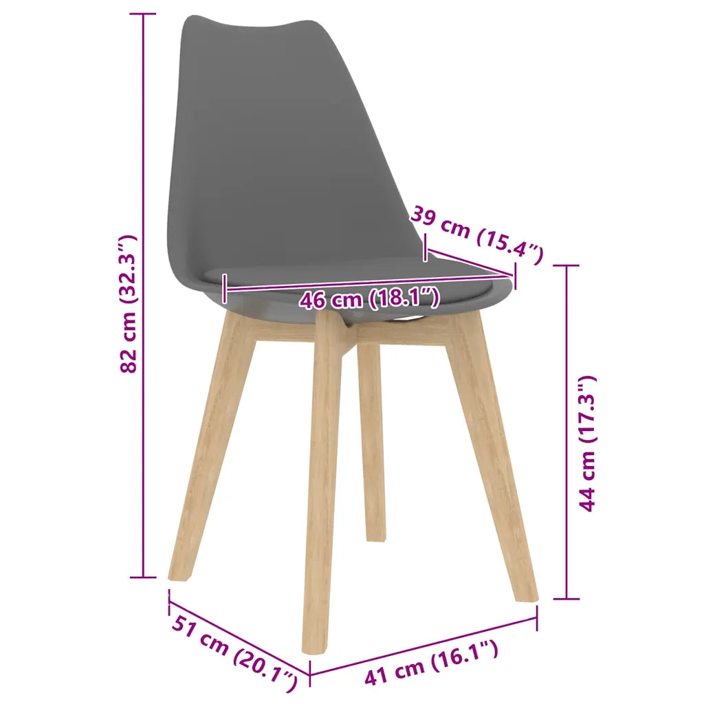 Sedie da Pranzo 2 pz Grigie in Plastica cod mxl 9356