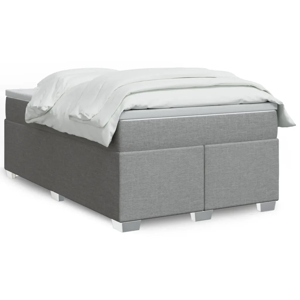 vidaXL Giroletto a Molle con Materasso Grigio Chiaro 120x190cm Tessuto