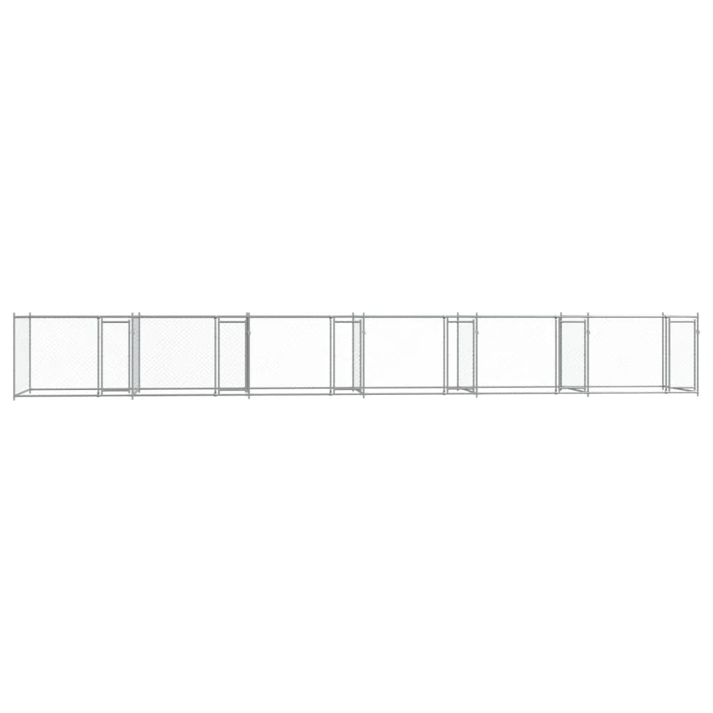 Trasportino per cani con porte 12 x 2 x 1,5 m acciaio zincato grigio 02_0041623