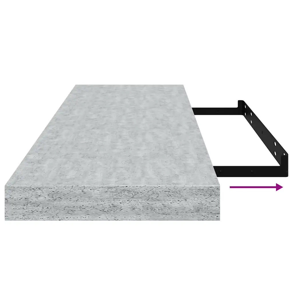 Scaffale a parete | Ripiano a parete | Mensola a parete Grigio Cemento 80x23,5x3,8 cm in MDF