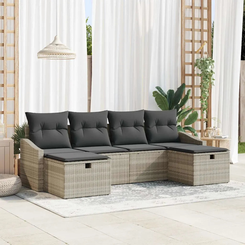 Set Divano da Giardino con cuscino 6 pcs polyrattan 3359321