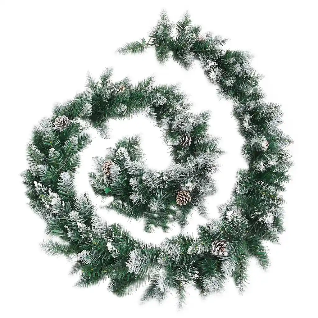 Ghirlanda Natalizia con Luci a LED 2,7 m in PVC Verde 345169