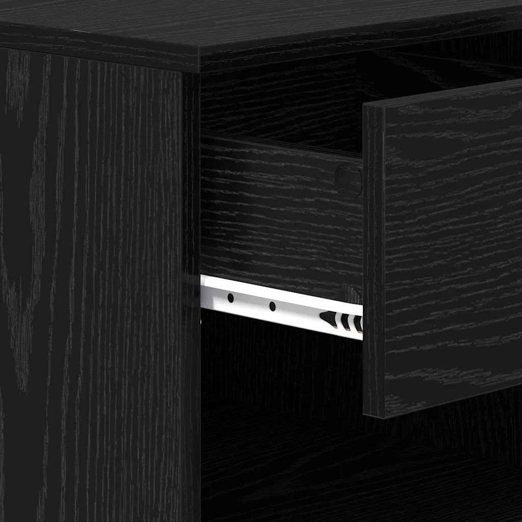 Mobile contenitore moderno e pratico 40 x 39 x 40 cm realizzato in legno composito di rovere nero 02_0052671
