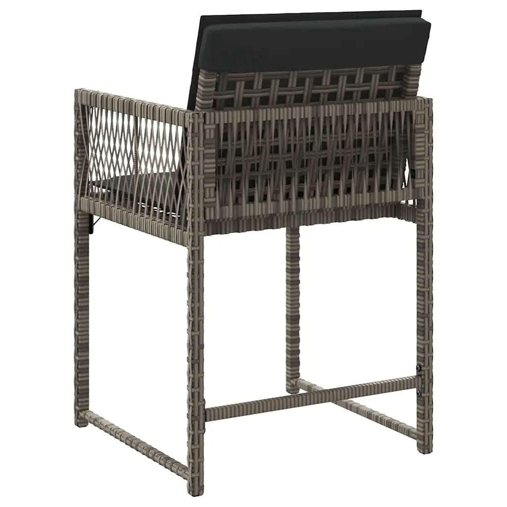 Sedie da Giardino con Cuscini 4 pz | Sedie da Esterno Grigio in Polyrattan