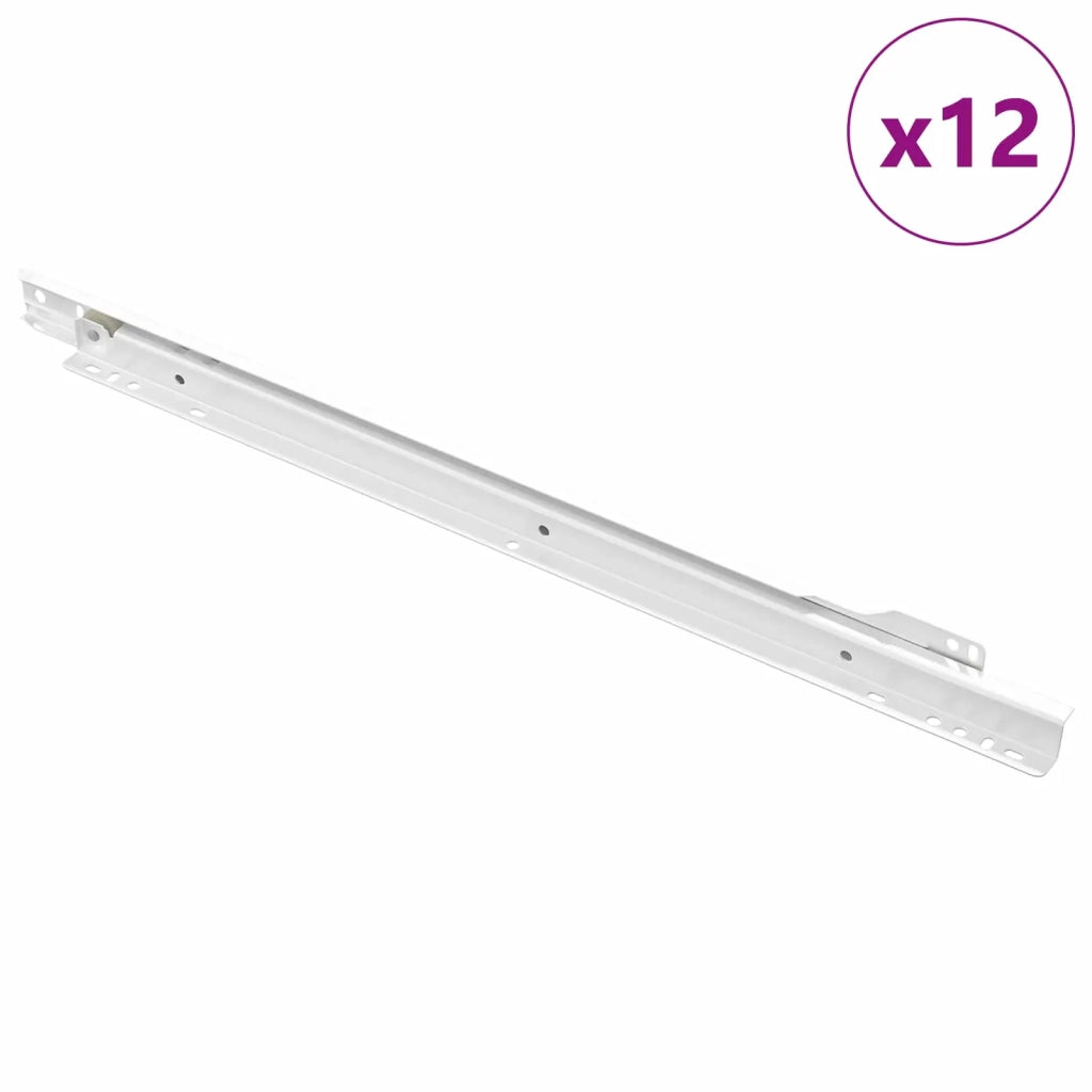 Scorrevole per cassetti 12 pcs Bianco 450 mm Acciaio 864660