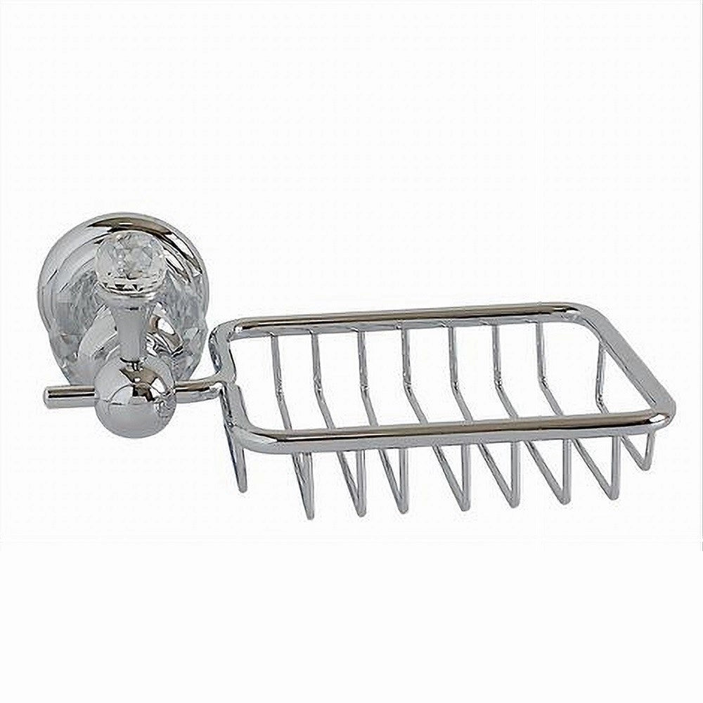 Trade Shop - Porta Sapone Con Mensola Montaggio Parete Accessorio Arredo Bagno Crystal 52824 -